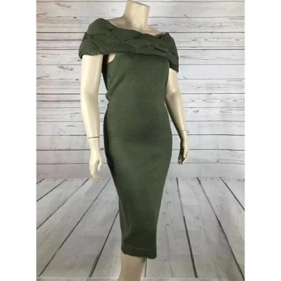 Off-The-Shoulder Midi Sweater Dress NWT 1X - Picture 4 of 6